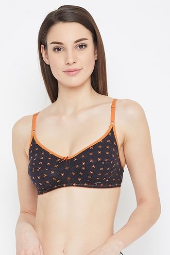 Front listing image for Non-Padded Non-Wired Full Coverage Printed Bra - Cotton