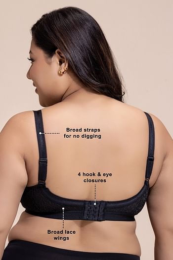 Back listing image for Non-Padded Underwired Full Figure Minimizer Bra in Black