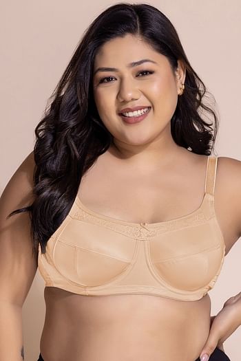 Front listing image for Non-Padded Underwired Full Coverage Minimizer Bra in Nude Colour