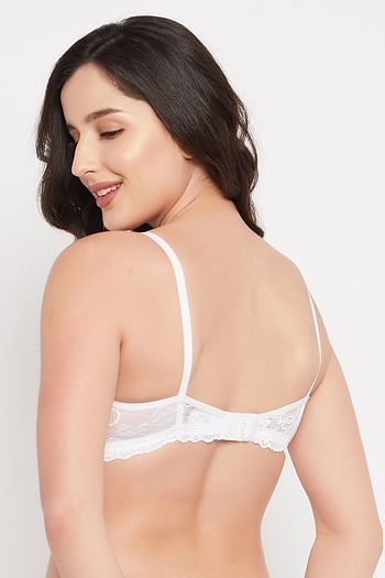 Back listing image for Flair Non-Padded Non-Wired Full Coverage Spacer Cup T-shirt Bra in White - Cotton Rich