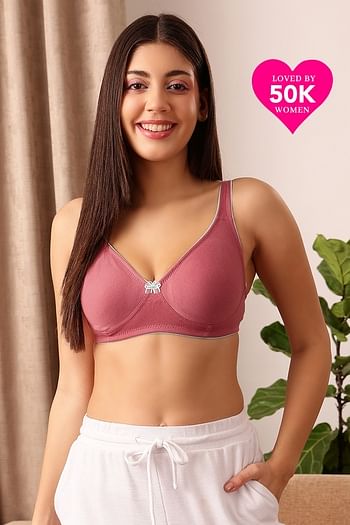 Front listing image for Non-Wired T-shirt Bra with Layered Cups in Pink
