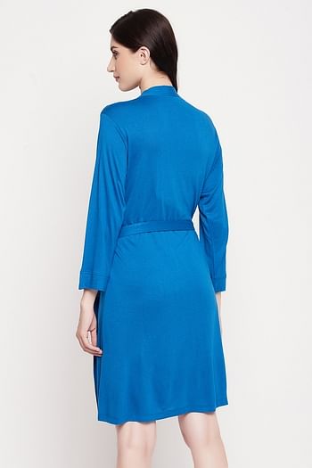 Back listing image for Chic Basic Robe in Cobalt Blue - Viscose