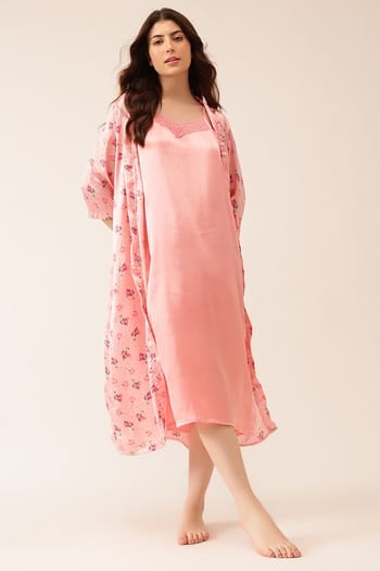 chinese dress ladies Ladies Sexy Silk Sleepwear Satin Nightgown V-neck Nightdress Slip Nigh –  basicutensils main image 0