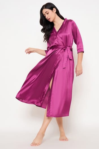Satin Nightwear - Buy Satin Nighty, Nightdress & Night Suit Online | Clovia