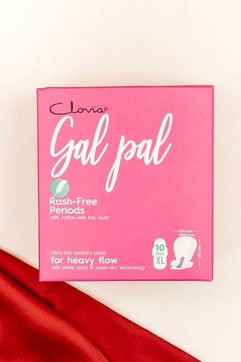 Back listing image for 10 Gal pal Sanitary Pads - XL for Heavy Flow - 280 mm
