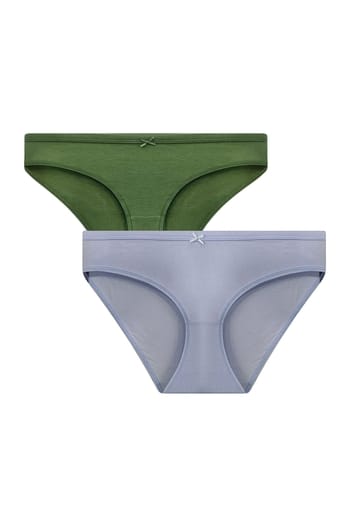 Clovia Pack of 2 Low Waist Bikini Panties - Cotton