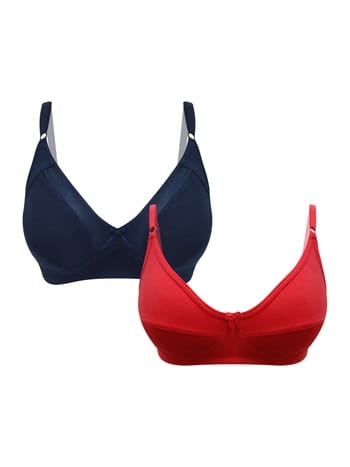 Clovia Pack of 2 Non-Padded Non-Wired Full Cup Bras - Cotton
