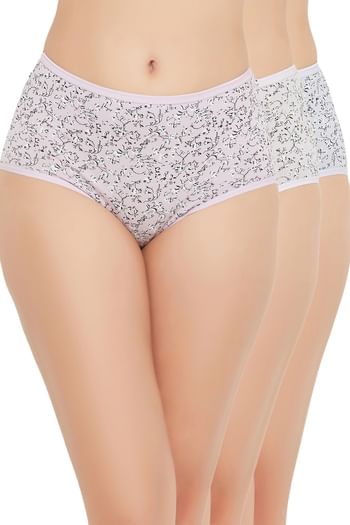 Back listing image for Pack of 3 High Waist Floral Print Hipster Panties - Cotton