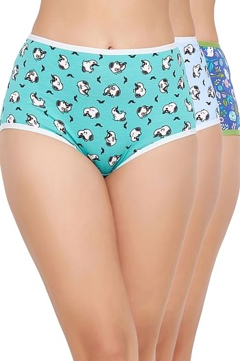 Back listing image for Pack of 3 High Waist Peanut Print Hipster Panties - Cotton	
