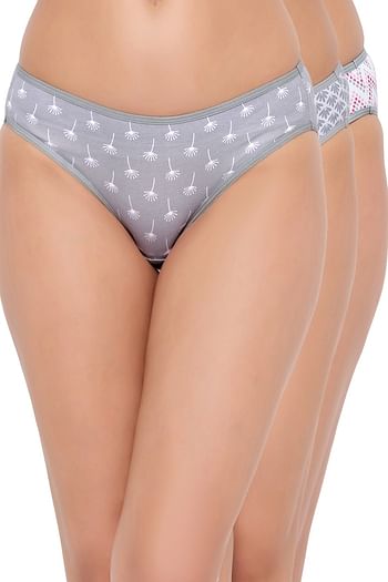 Back listing image for Pack of 3 Low Waist Printed Bikini Panties - Cotton