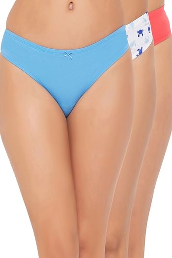 Front listing image for Pack of 3 Low-Waist Thongs with Inner Elastic- Cotton