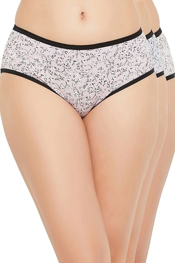 Front listing image for Pack of 3 Mid Waist Floral Print Hipster Panties - Cotton