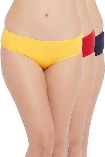 Clovia Pack of 3 Mid Waist Hipster Panties - Cotton