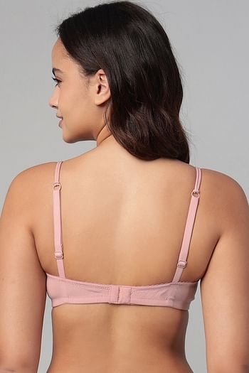 Back listing image for Padded Non-Wired Full Coverage Animal Print T-shirt Bra in Light Pink