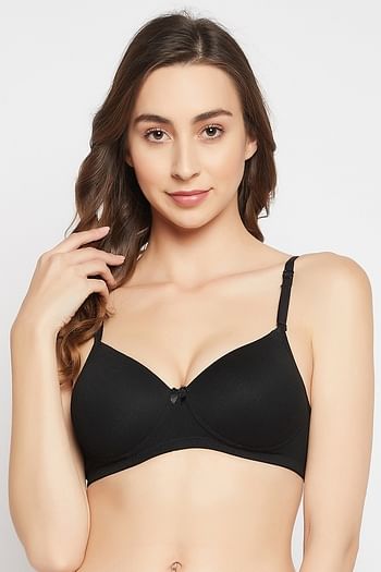 Front listing image for Padded Non-Wired Full Coverage Multiway T-shirt Bra in Black