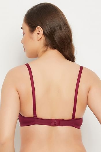 Back listing image for Padded Non-Wired Full Cup Multiway T-shirt Bra in Maroon