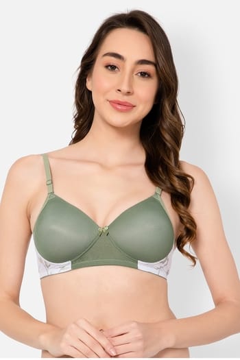 Clovia Padded Non-Wired Full Cup Multiway T-shirt Bra in Mint Green
