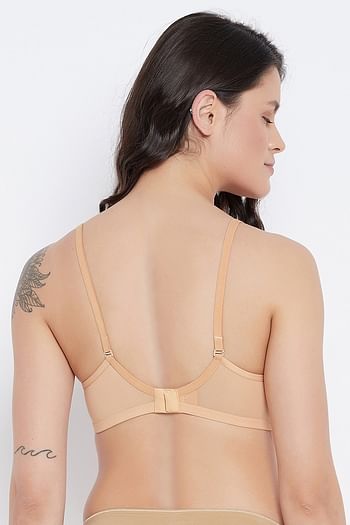 Back listing image for Padded Non-Wired Full Cup Multiway T-shirt Bra in Nude