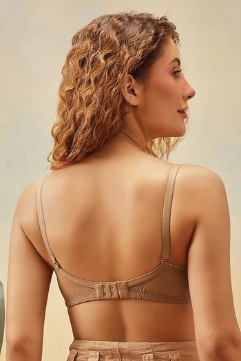 Back listing image for Padded Non-Wired Full Coverage Multiway T-Shirt Bra In Nude Colour