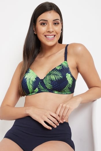 Clovia Padded Non-Wired Full Cup Multiway T-shirt Bra in Powder Blue