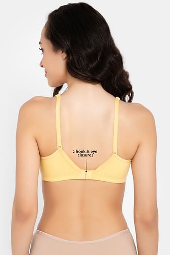 Back listing image for Padded Non-Wired Full Coverage Multiway T-shirt Bra in Yellow - Cotton