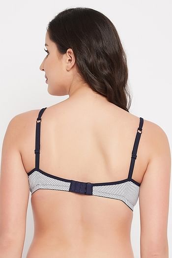 Back listing image for Padded Non-Wired Full Cup Polka Dot T-shirt Bra in White