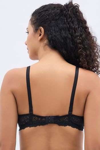 Back listing image for Padded Non-Wired Full Cup Polka Print Multiway T-shirt Bra in Black
