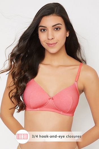 Front listing image for Padded Non-Wired Full Cup Multiway T-shirt Bra in Peach