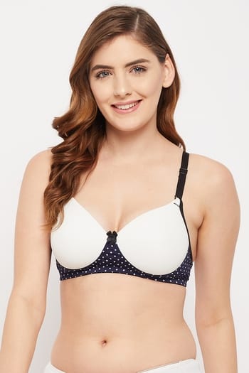 Clovia Padded Non-Wired Full Cup T-shirt Bra in White
