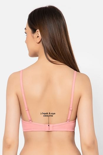 Back listing image for Padded Non-Wired Full Cup Multiway T-shirt Bra in Baby Pink