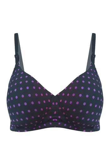 Clovia Padded Non-Wired Polka Print T-Shirt Bra