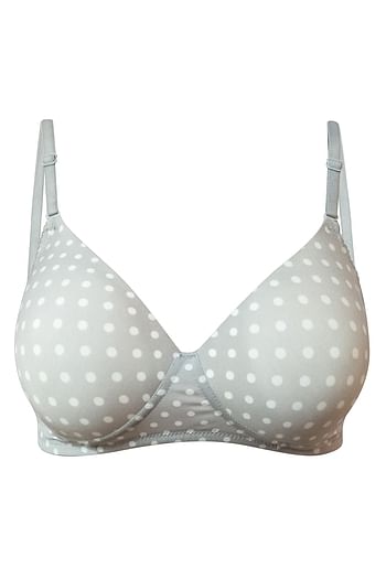 Front listing image for Padded Non-Wired Full Coverage Polka Print T-Shirt Bra