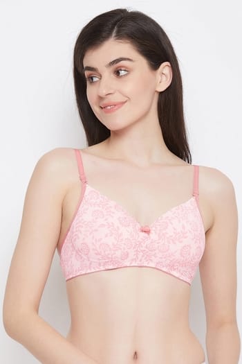 Clovia Padded Non-Wired Printed Multiway T-shirt Bra