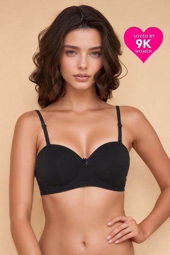 Front listing image for Cotton Padded Non-Wired Strapless Balconette T-Shirt Bra