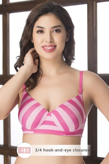 Clovia Padded Non-Wired Striped Multiway T-Shirt Bra