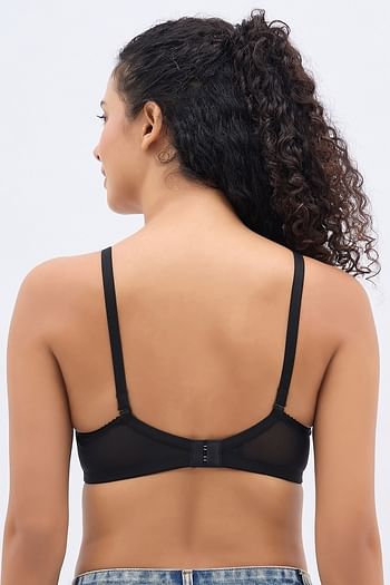 Back listing image for Padded Non-Wired Full Coverage Multiway T-Shirt Bra In Black