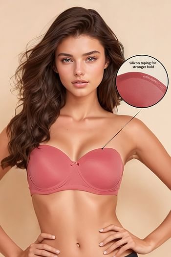 Front listing image for Padded Underwired Full Cup Strapless Multiway Bra in Rust Orange