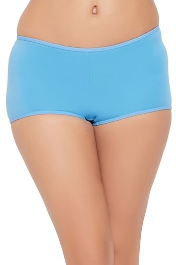 Front listing image for Mid Waist Boyshorts in Sky Blue - Cotton