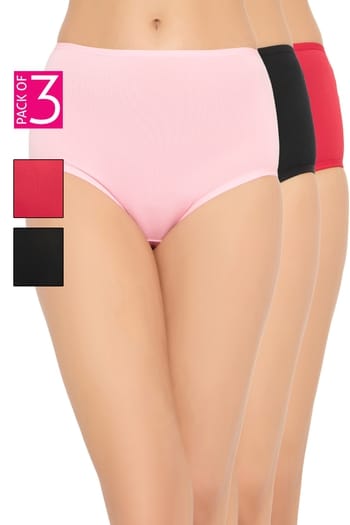 Clovia Pack of 3 High Waist Hipster Panties - Cotton
