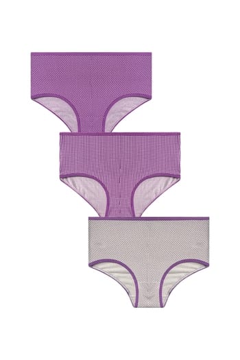 Clovia Pack of 3 High Waist Printed Hipster Panties - Cotton
