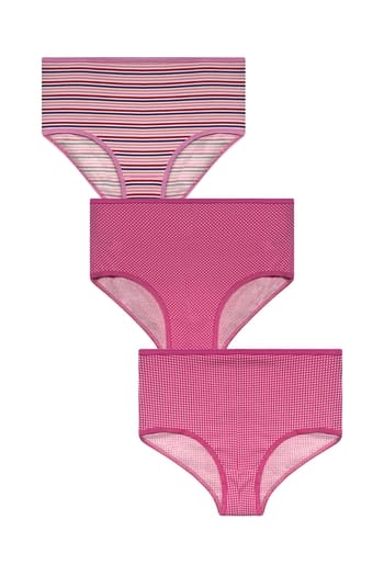 Clovia Pack of 3 High Waist Printed Hipster Panties - Cotton