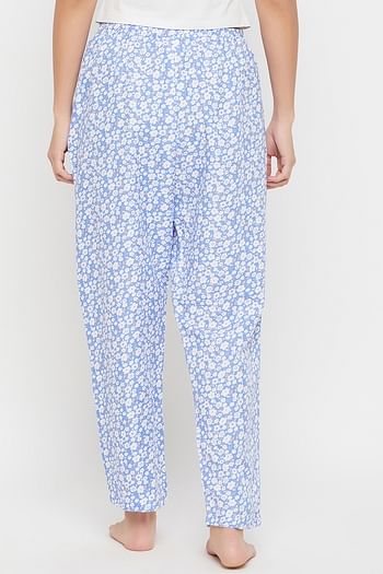 Back listing image for Pretty Florals Pyjama in Sky Blue - Rayon