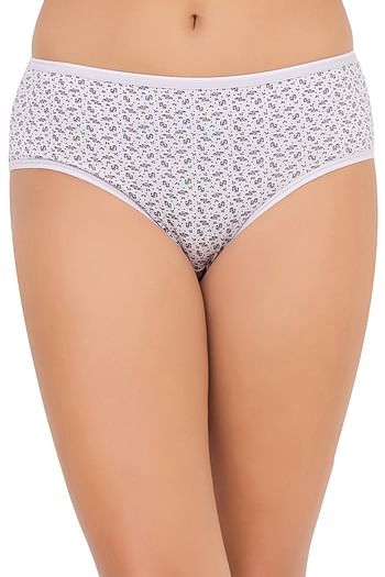 Front listing image for Printed Mid Waist Hipster Panty in Lilac - Cotton