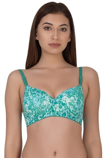 Clovia Printed Padded Non-Wired Multiway T-shirt Bra