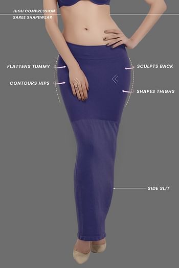 Front listing image for Saree Shapewear with Side Slit in Dark Blue