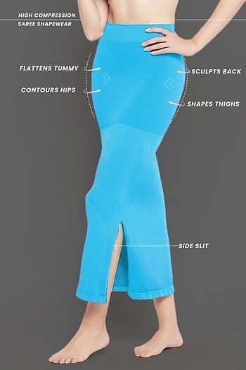 Front listing image for Saree Shapewear with Side Slit in Light Blue