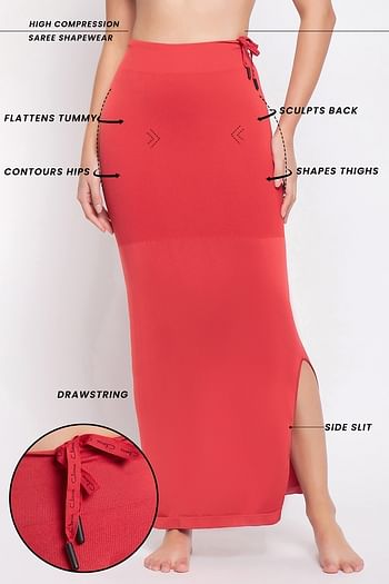 Front listing image for Saree Shapewear with Drawstring in Red