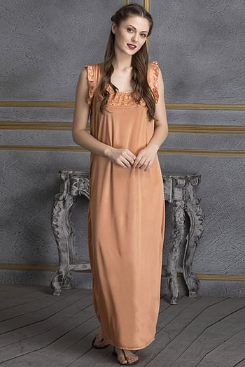 Front listing image for Satin Nightie In Beige