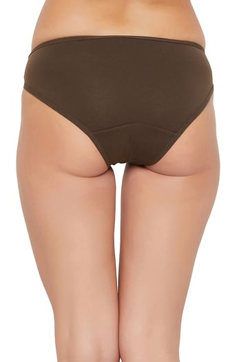 Back listing image for Seniors Special Leak Proof Easy-On Bikini Panty in Brown - Cotton
