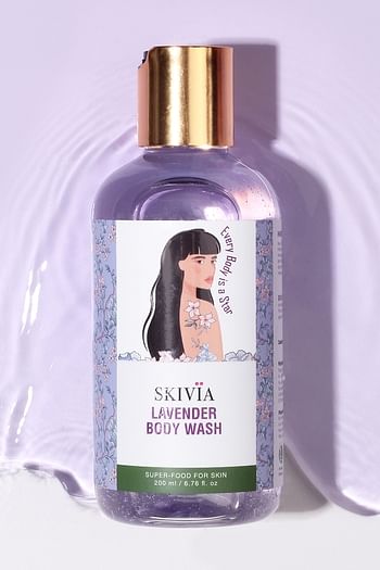 Front listing image for Skivia Lavender Body Wash With Grapeseed, Basil & Mulethi - 200 ml
